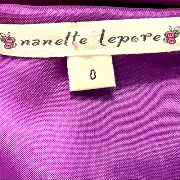 Nanette Lepore Purple Silk Blouse NANETTE LEPORE Milly Classic - Picture 6 of 7